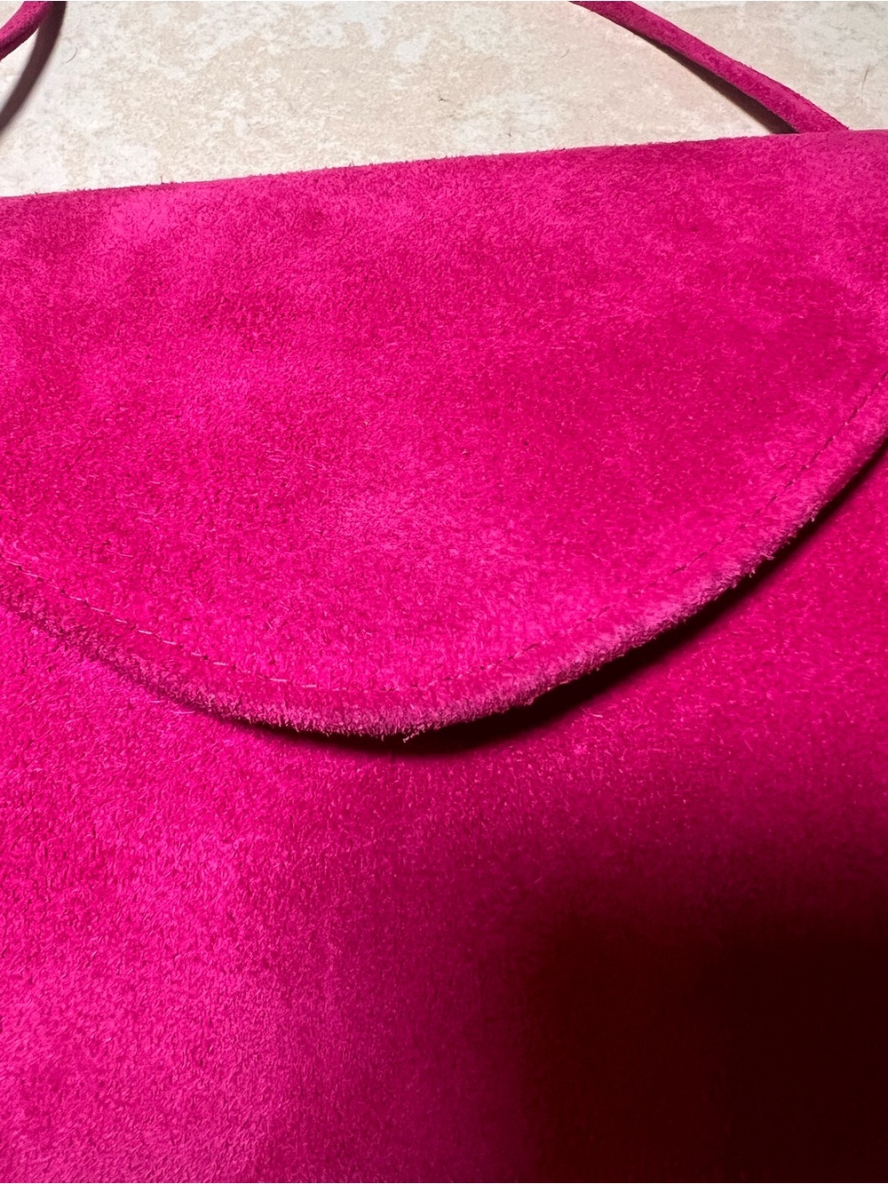 Vintage Pink Suede Shoulder Bag - Picture 13 of 14